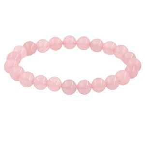 Natural Rose Quartz 8mm 7.5” Crystal Healing Stretch Bracelet NEW